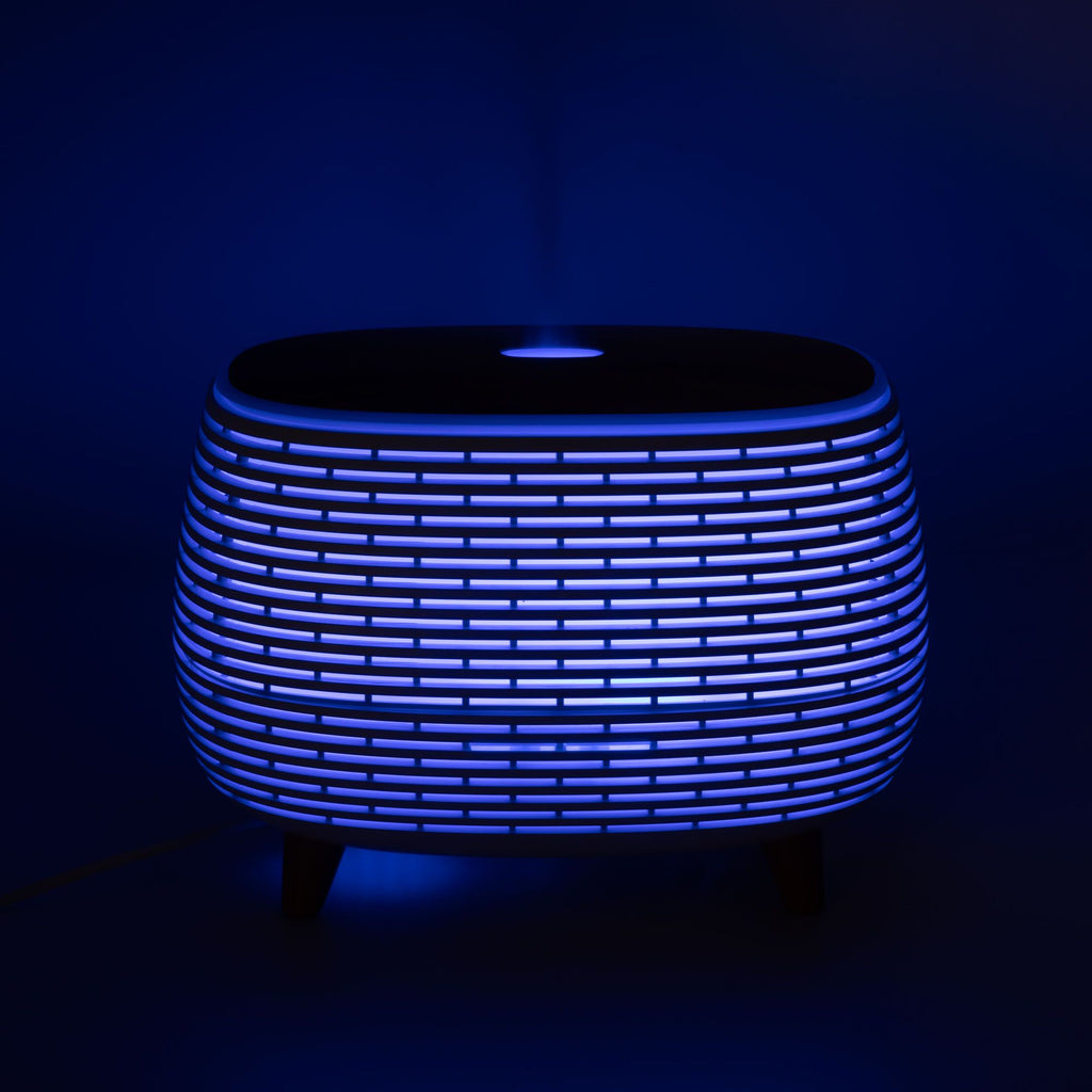 Diffusore di aromi a coste futuristico con luce che cambia colore