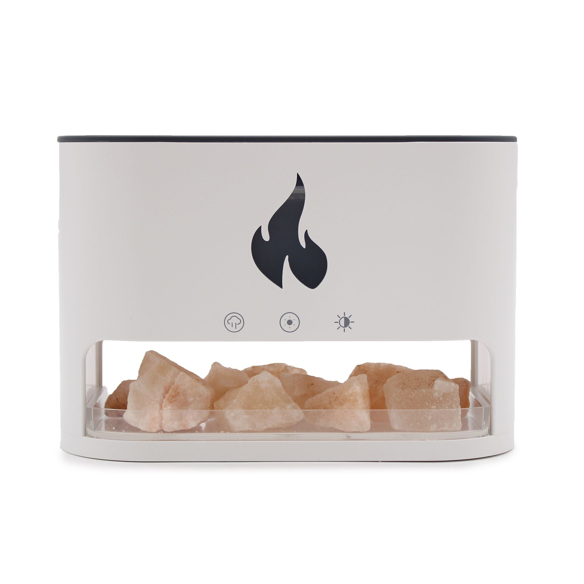 Diffusore di aromi Blaze - camera di sale dell’Himalaya - USB-C - effetto fiamma (sale incluso)