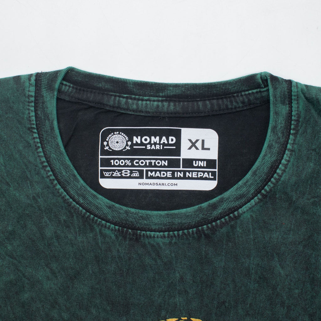 T-shirt Nomad Sari in cotone stonewashed - Albero della vita - verde - XL