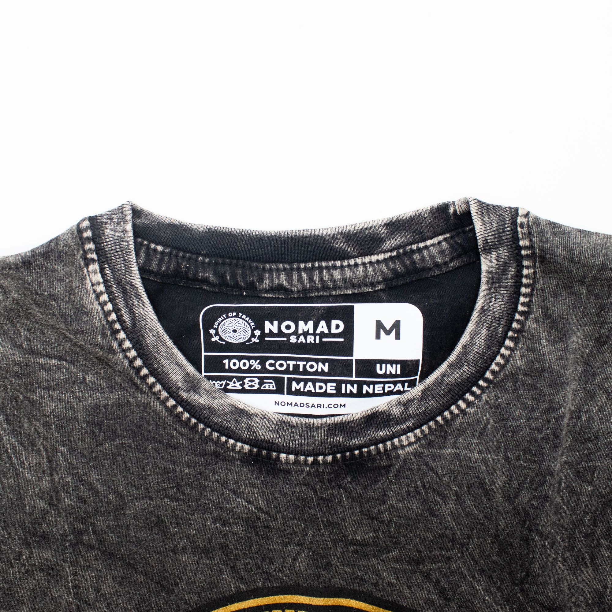 Nomad Sari Stonewashed Cotton T-Shirt - Rebel - Charcoal - Medium