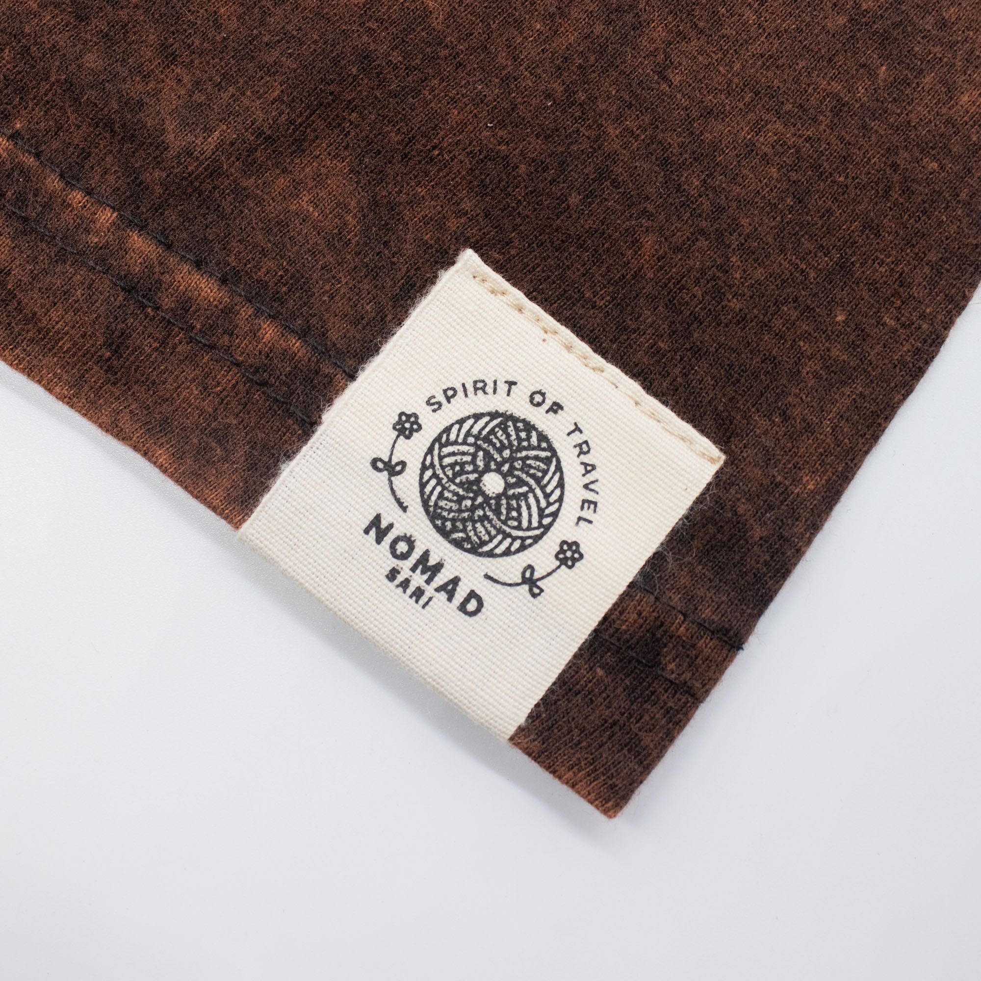 Nomad Sari Stonewashed Cotton T-Shirt - Sun & Zodiac - Brown - Small