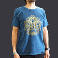 Nomad Sari Stonewashed Cotton T-Shirt – Hamsa – Blue – Medium