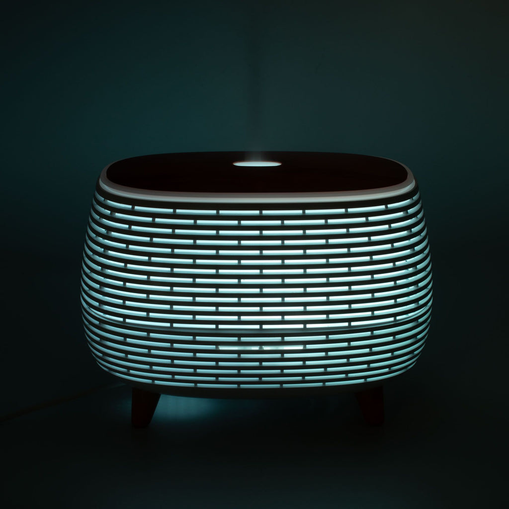 Diffusore di aromi a coste futuristico con luce che cambia colore