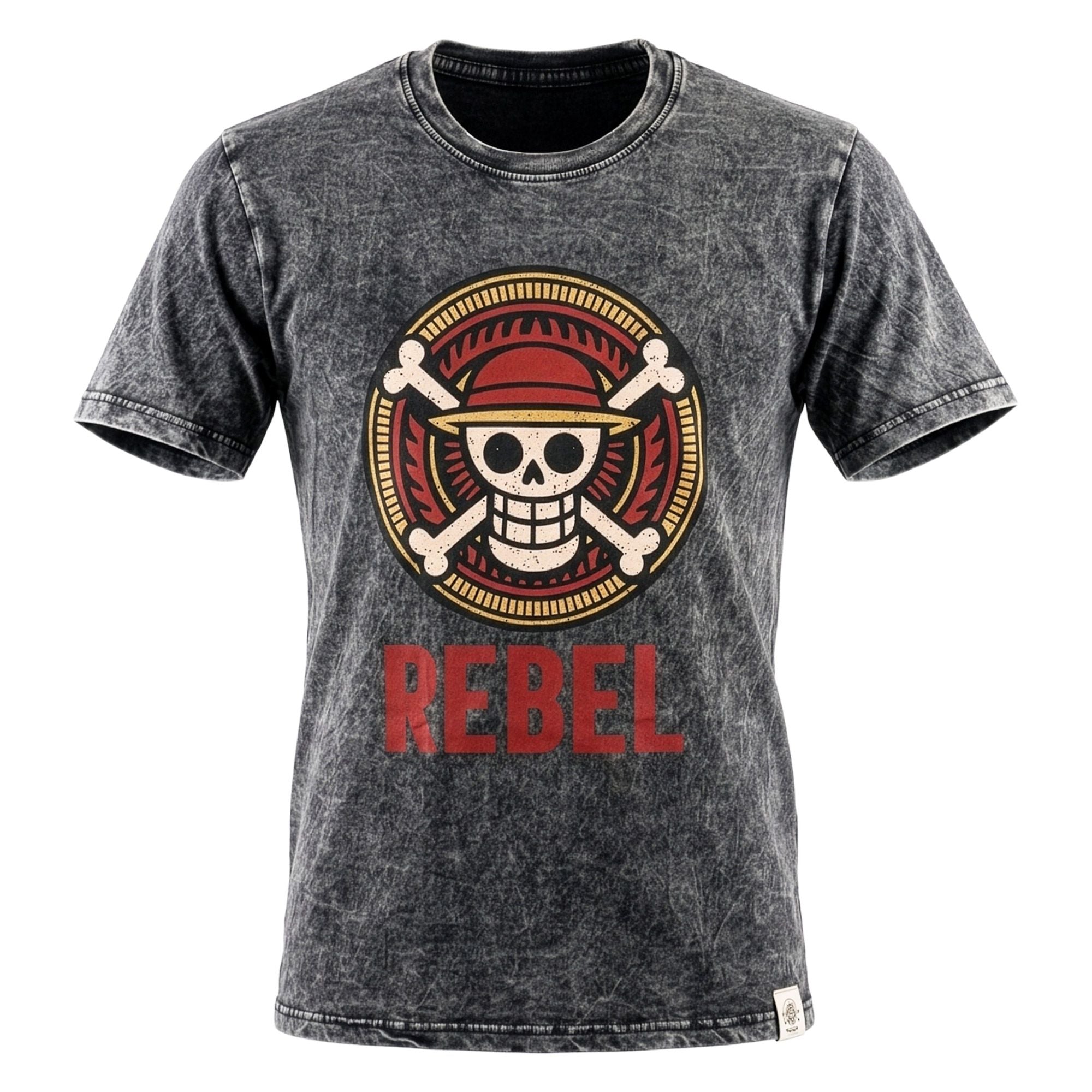 Nomad Sari Stonewashed Cotton T-Shirt - Rebel - Charcoal - Large