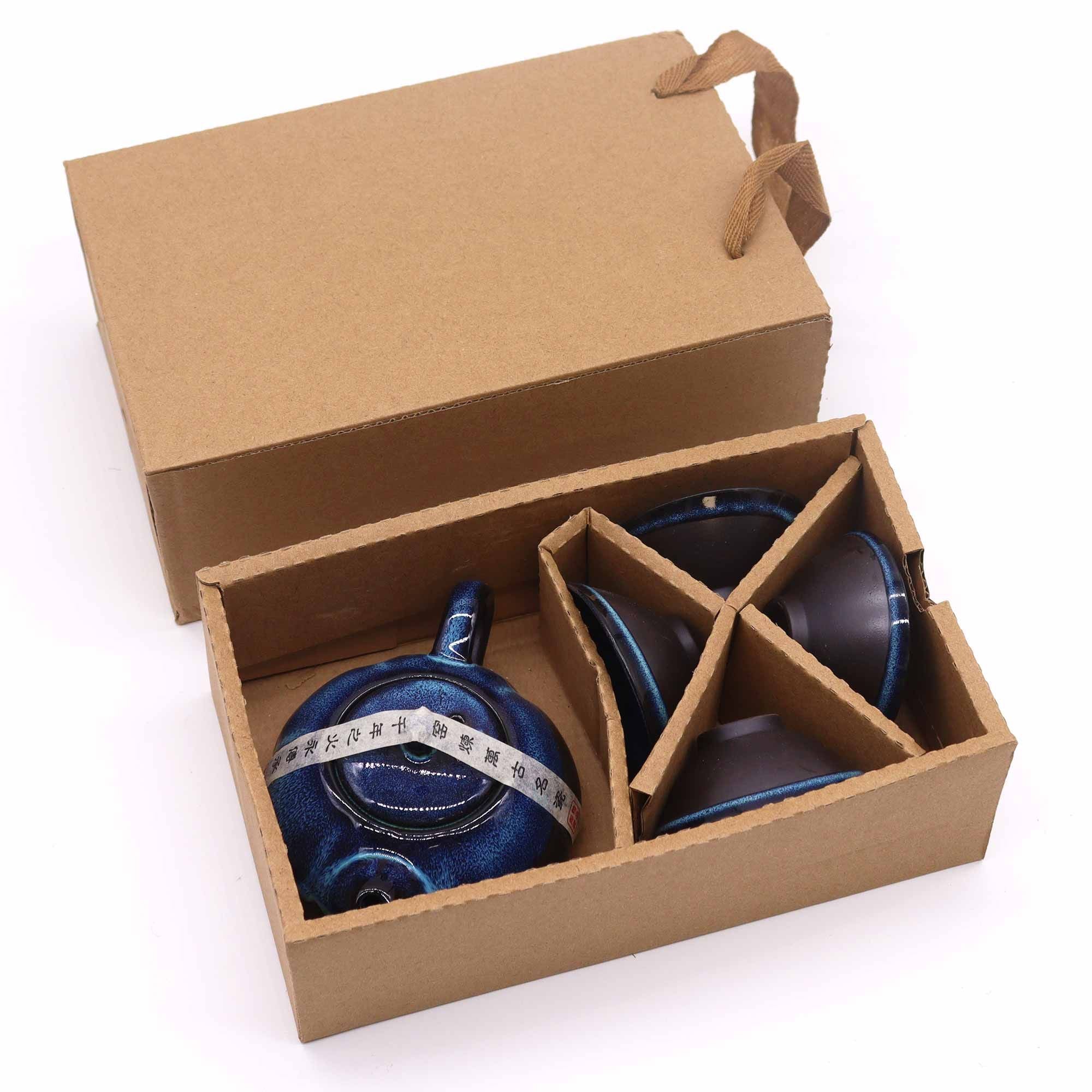 Herbal Blues Teekannen-Set – Kanne & vier Tassen