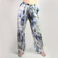 (ML) Nomad Sari On the Med Kollektion - Lounge-Hose - Gold & Blau Griechisches Motiv - Handbemalt