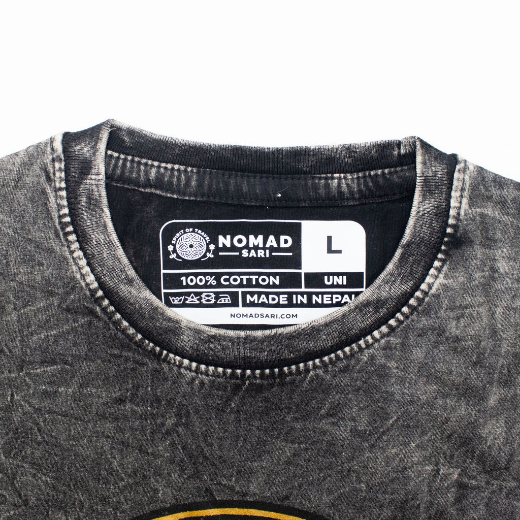 Nomad Sari Stonewashed Cotton T-Shirt - Rebel - Charcoal - Large
