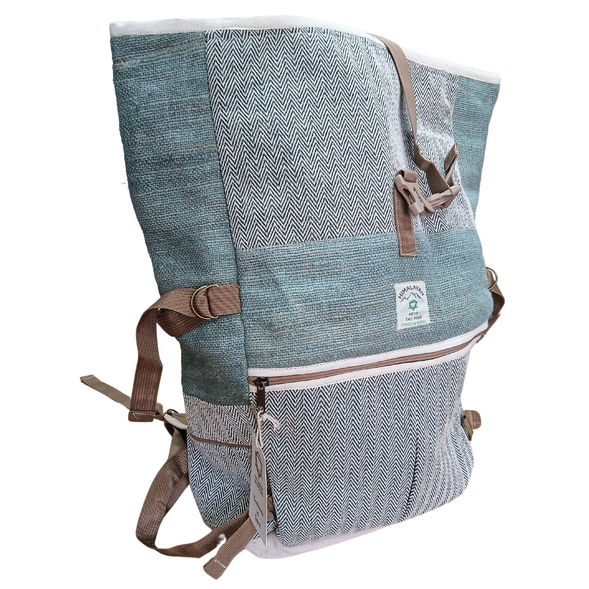 Hemp Trekking Roll-Rucksack - Salbei