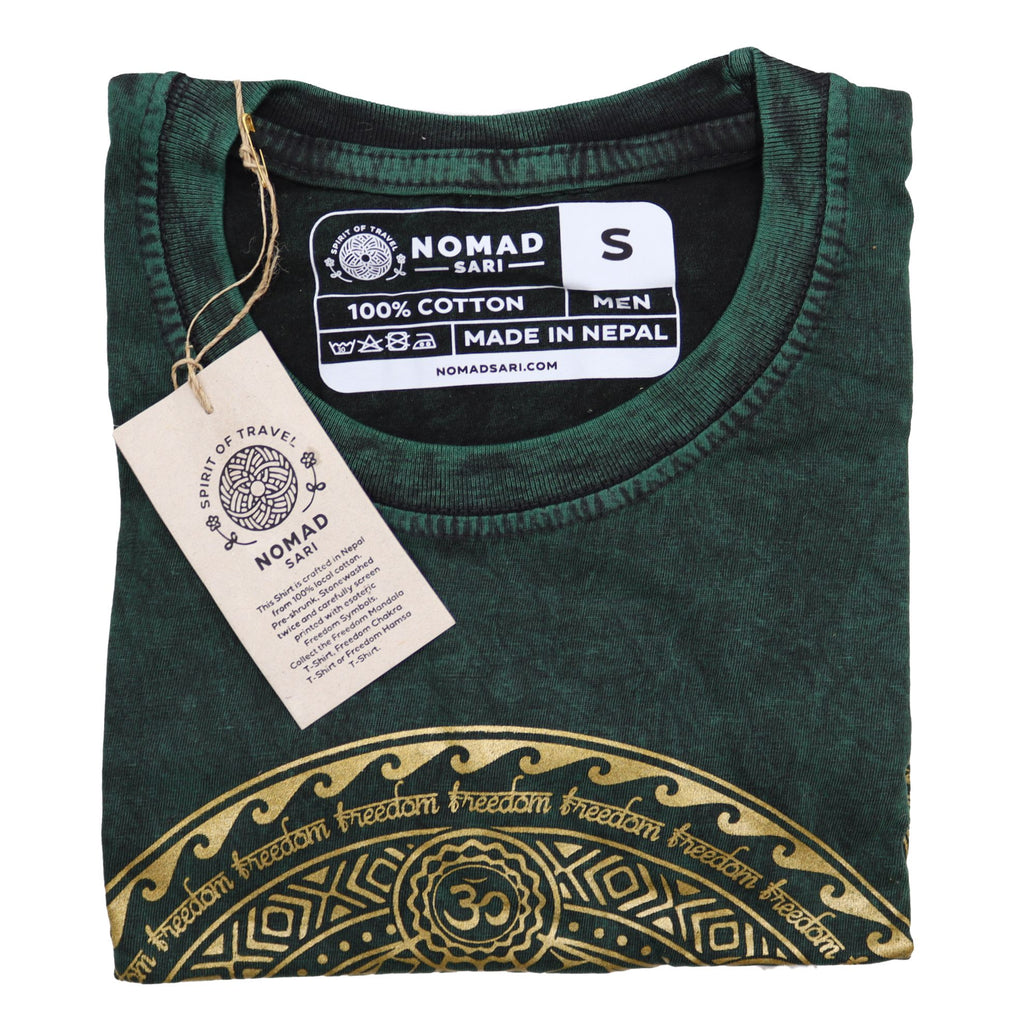 T-shirt in cotone stonewashed Nomad Sari – Chakra – Verde – Piccolo
