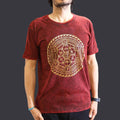 T-shirt in cotone stonewashed Nomad Sari – Chakra – Bordeaux – Medio