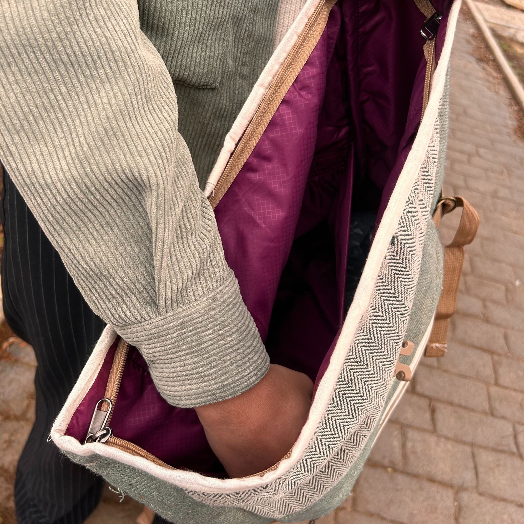 Hemp Trekking Roll-Rucksack - Salbei