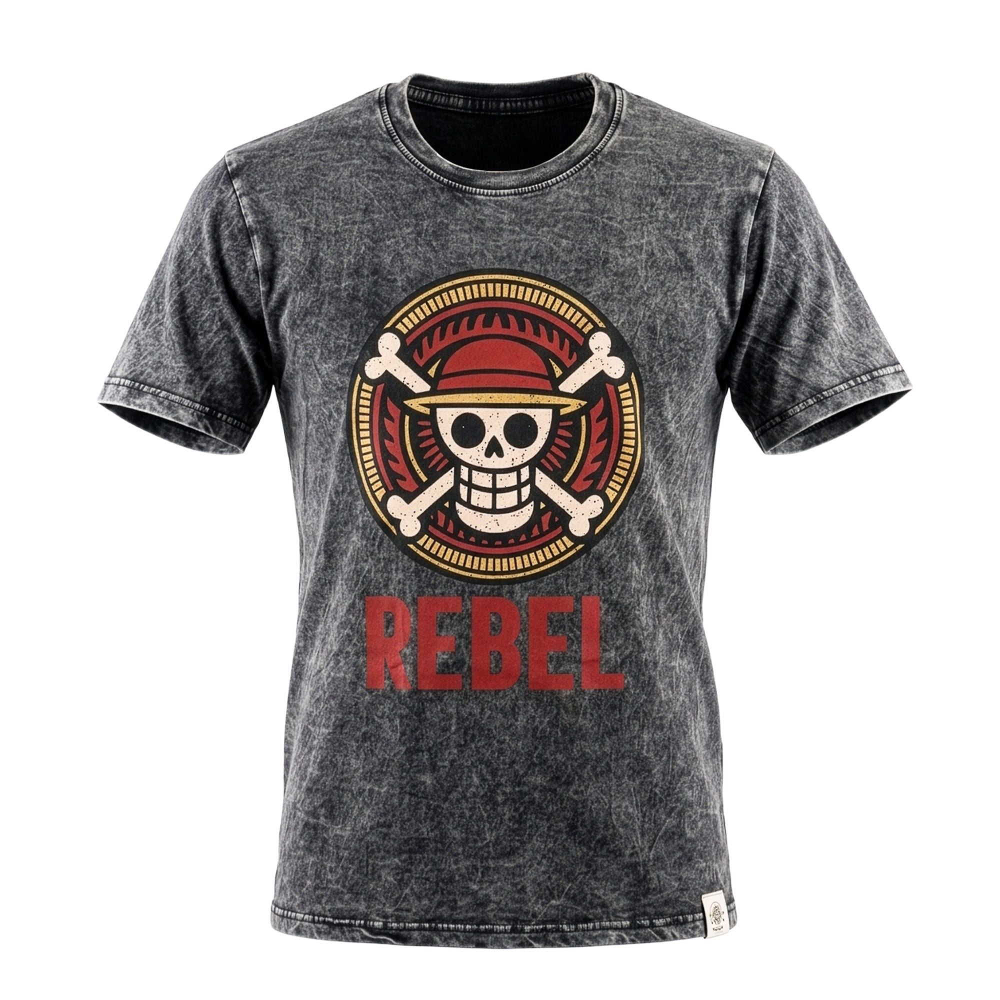 Nomad Sari Stonewashed Cotton T-Shirt - Rebel - Charcoal - Small