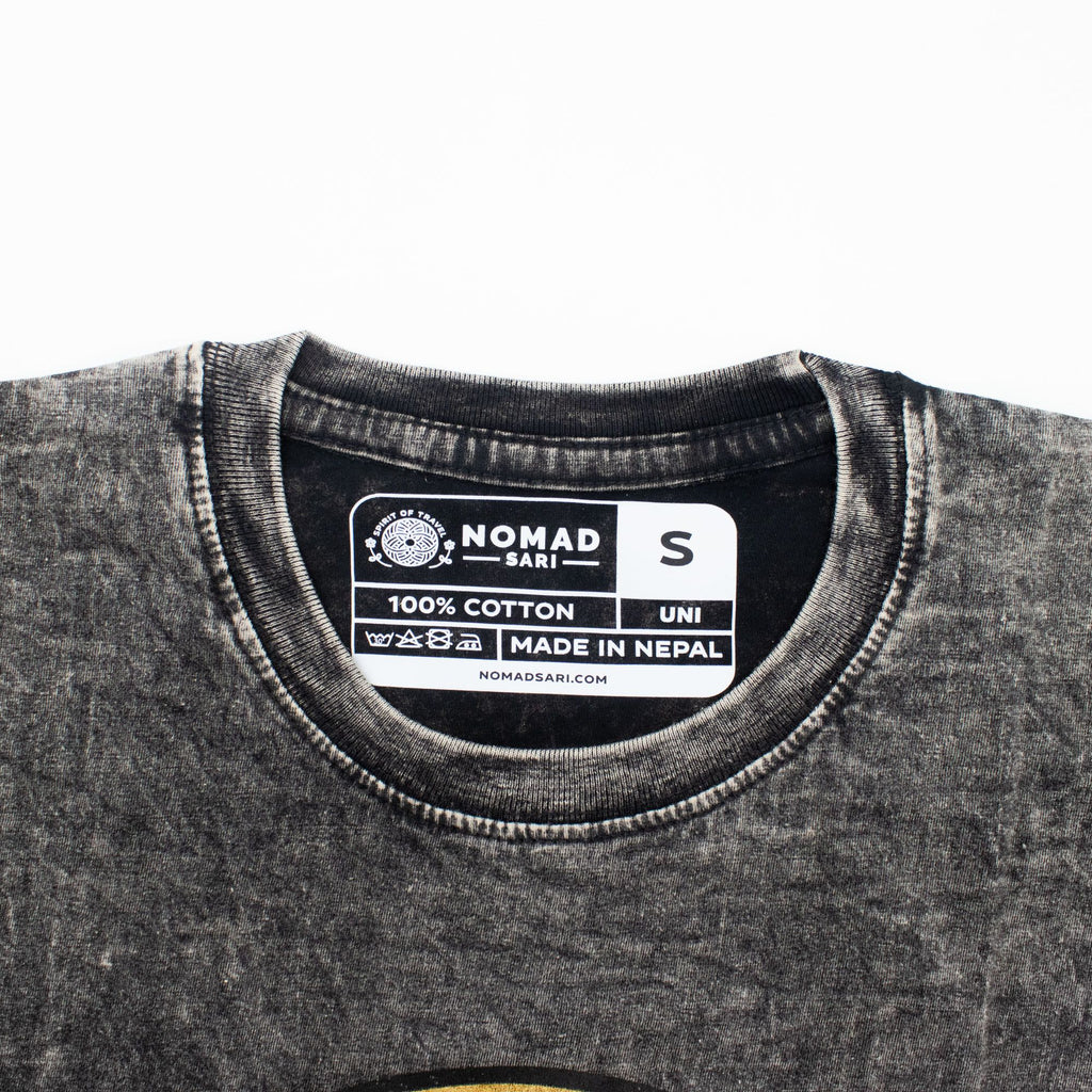 Nomad Sari Stonewashed Cotton T-Shirt - Rebel - Charcoal - Small