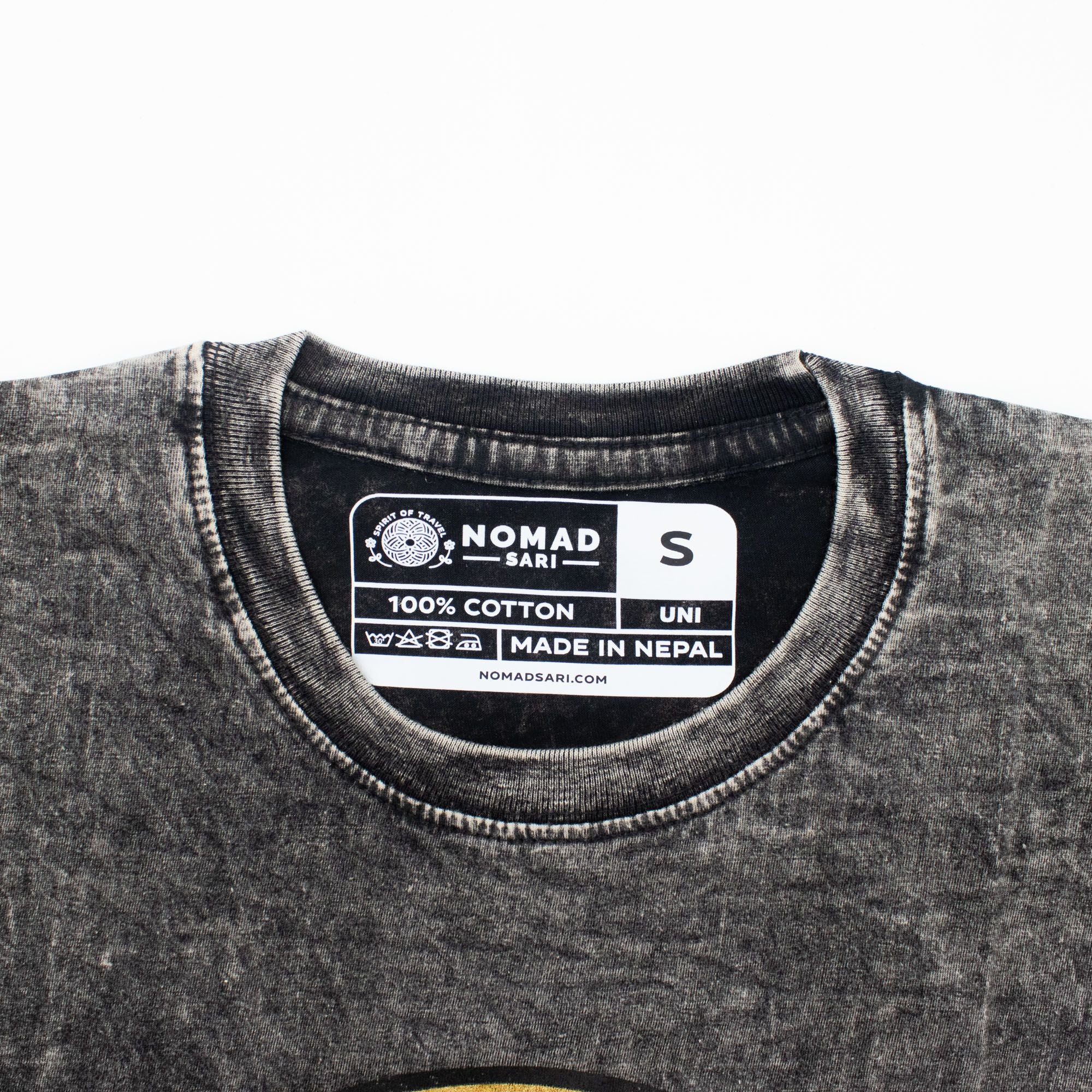 Nomad Sari Stonewashed Cotton T-Shirt - Rebel - Charcoal - Small