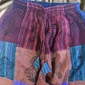 Nomad Sari - Pilzhosen - Blockdruck-Designs - Violetttöne (105x127cm) S/M