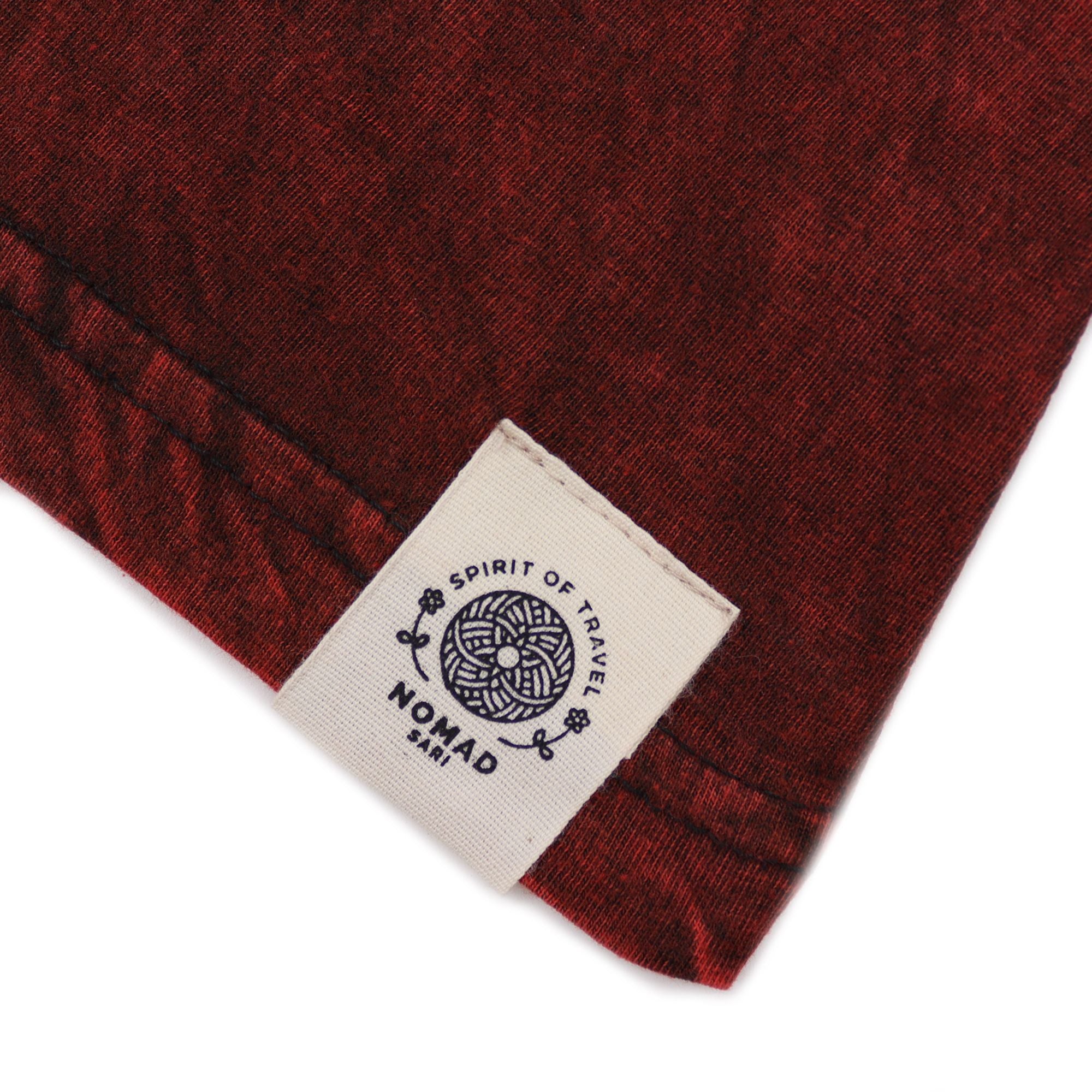 T-shirt in cotone stonewashed Nomad Sari – Mandala – Bordeaux – Large