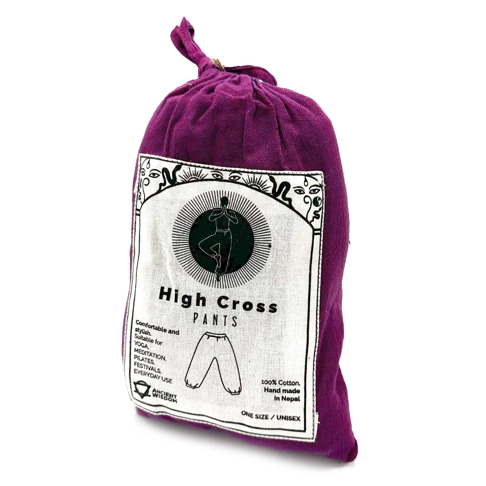 Yoga- und Festivalhosen – High Cross Himalaya-Print auf Lila