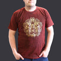 Nomad Sari Stonewashed Baumwoll-T-Shirt – Hamsa – Kastanienbraun – XL