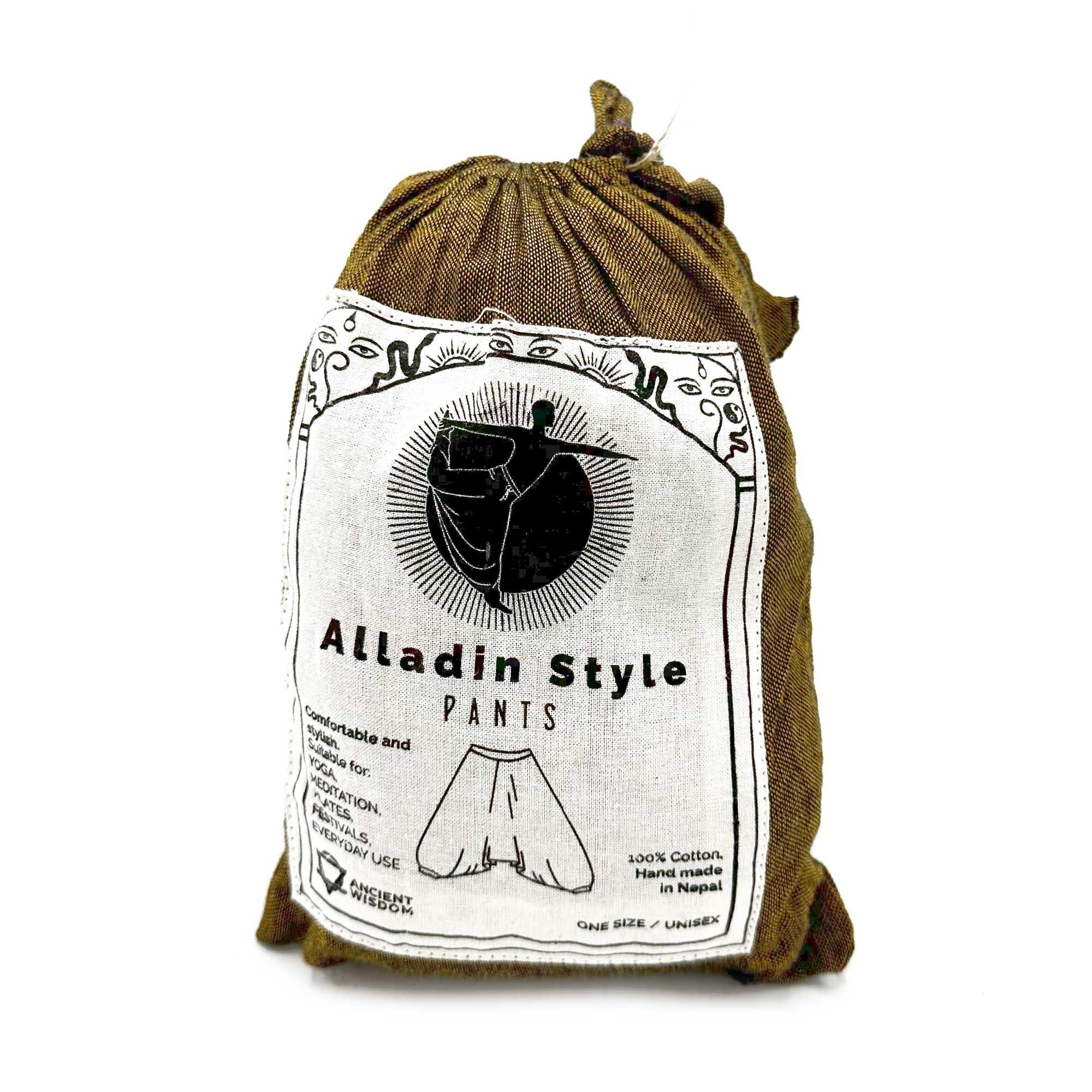 Yogahosen und Festivalhosen – Aladdin Himalaya-Print auf Orange