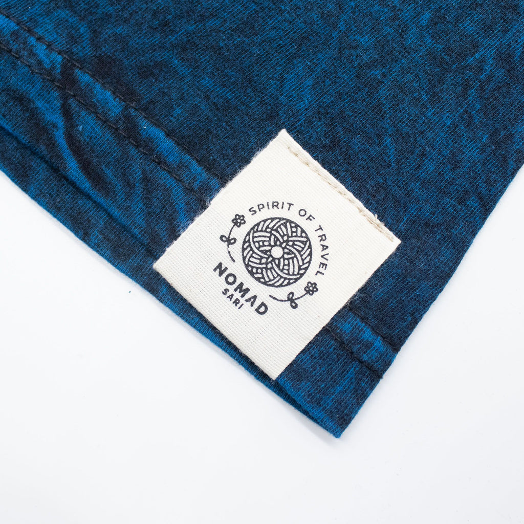 Nomad Sari Stonewashed Cotton T-Shirt - Stay Wild Moon Child - Blue - XL
