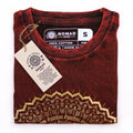 Nomad Sari Stonewashed Cotton T-Shirt – Mandala – Maroon – Small