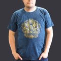 Nomad Sari Stonewashed Baumwoll-T-Shirt – Hamsa – Blau – XL