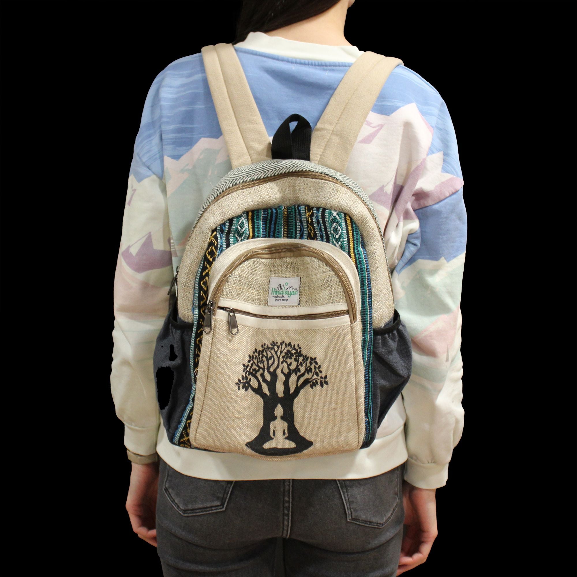 Kleiner Hanf-Rucksack – Bodhi-Baum-Design