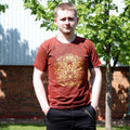 Nomad Sari Stonewashed Cotton T-Shirt – Hamsa – Maroon – Small