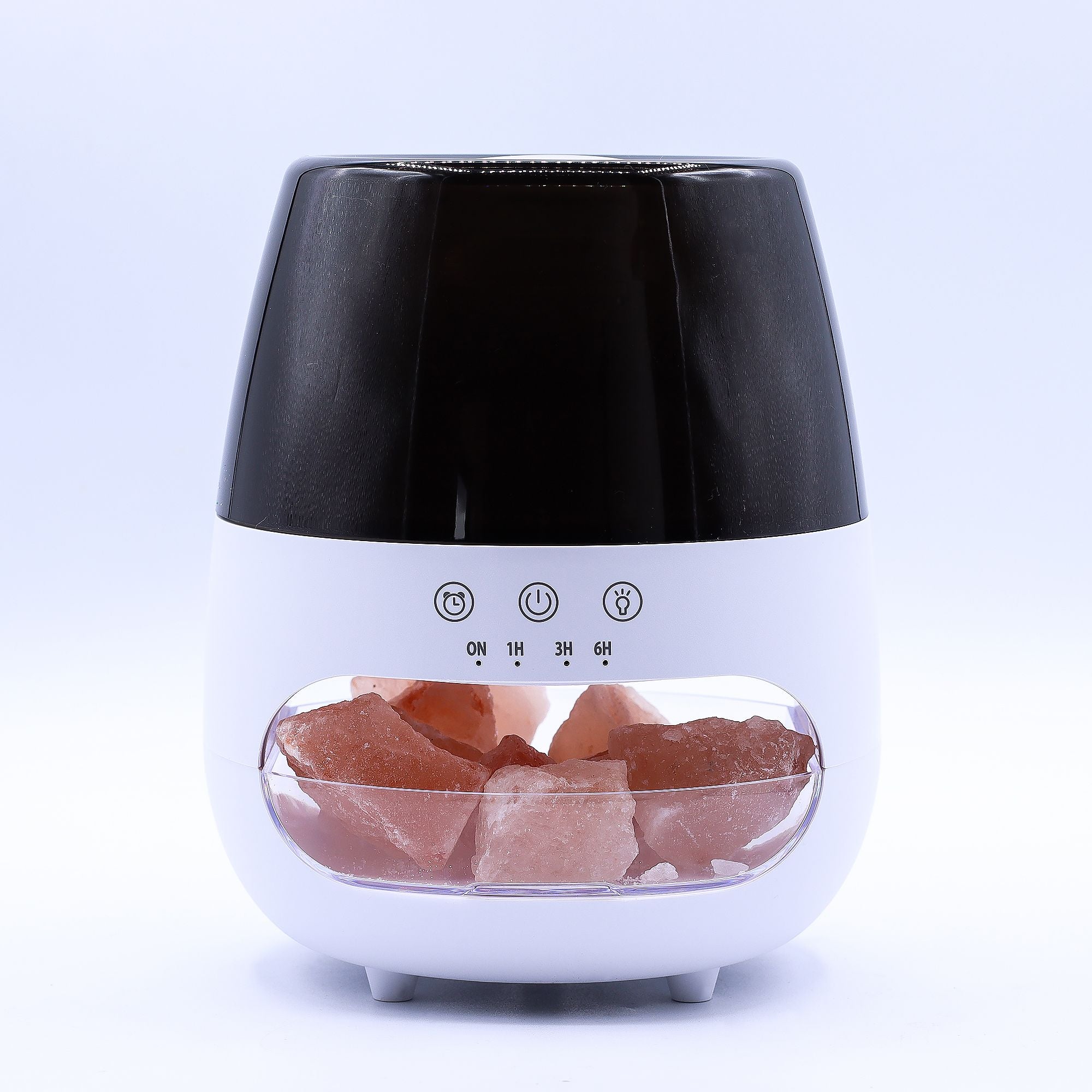 Diffusore di aromi effetto fiamma in pietra di sale - bianco, USB - cambio colore e timer