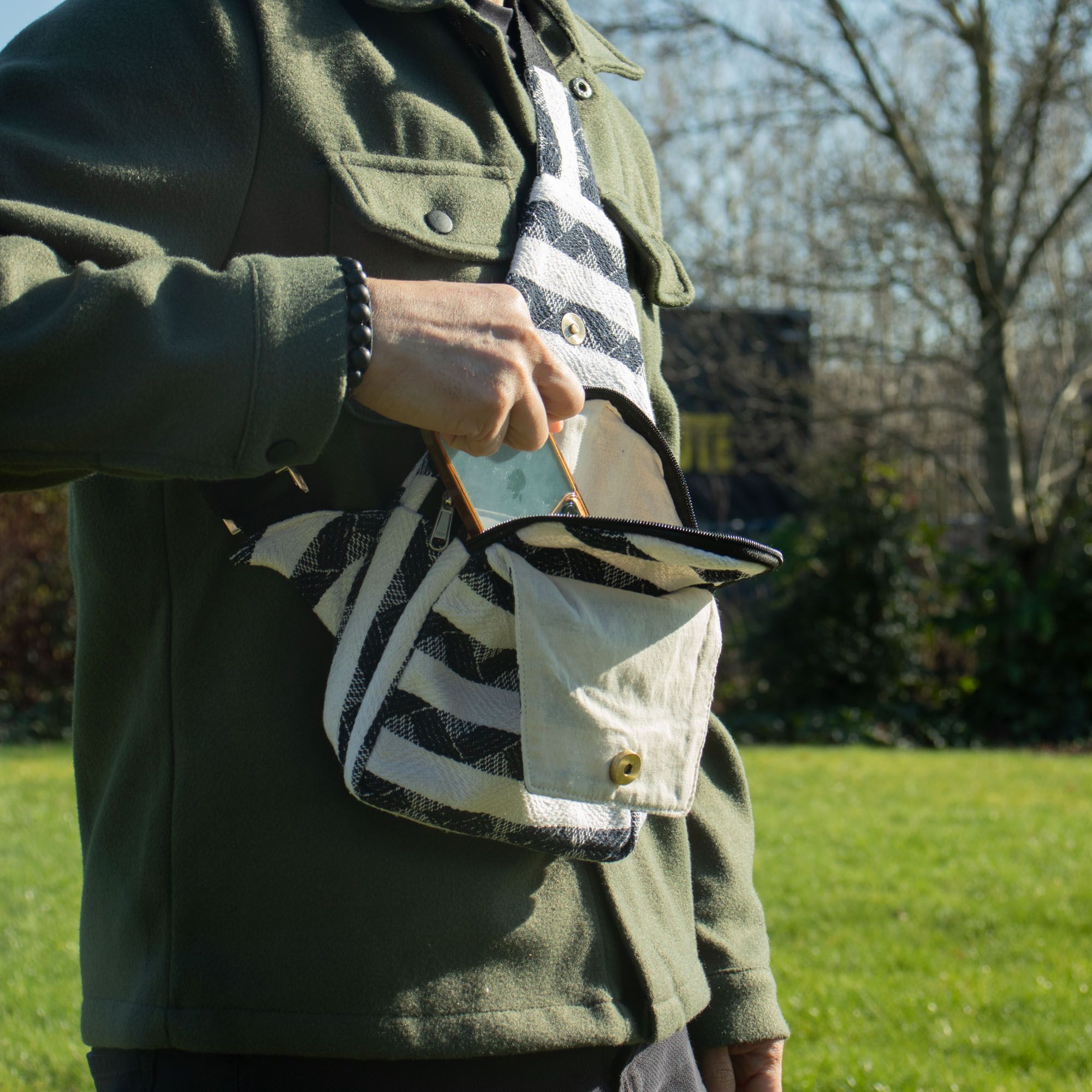 Jacquard-Naturtaschen – Atlas Nomad – Umhängetasche