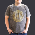 Nomad Sari Stonewashed Baumwoll-T-Shirt – Chakra – Dunkelgrau – XL