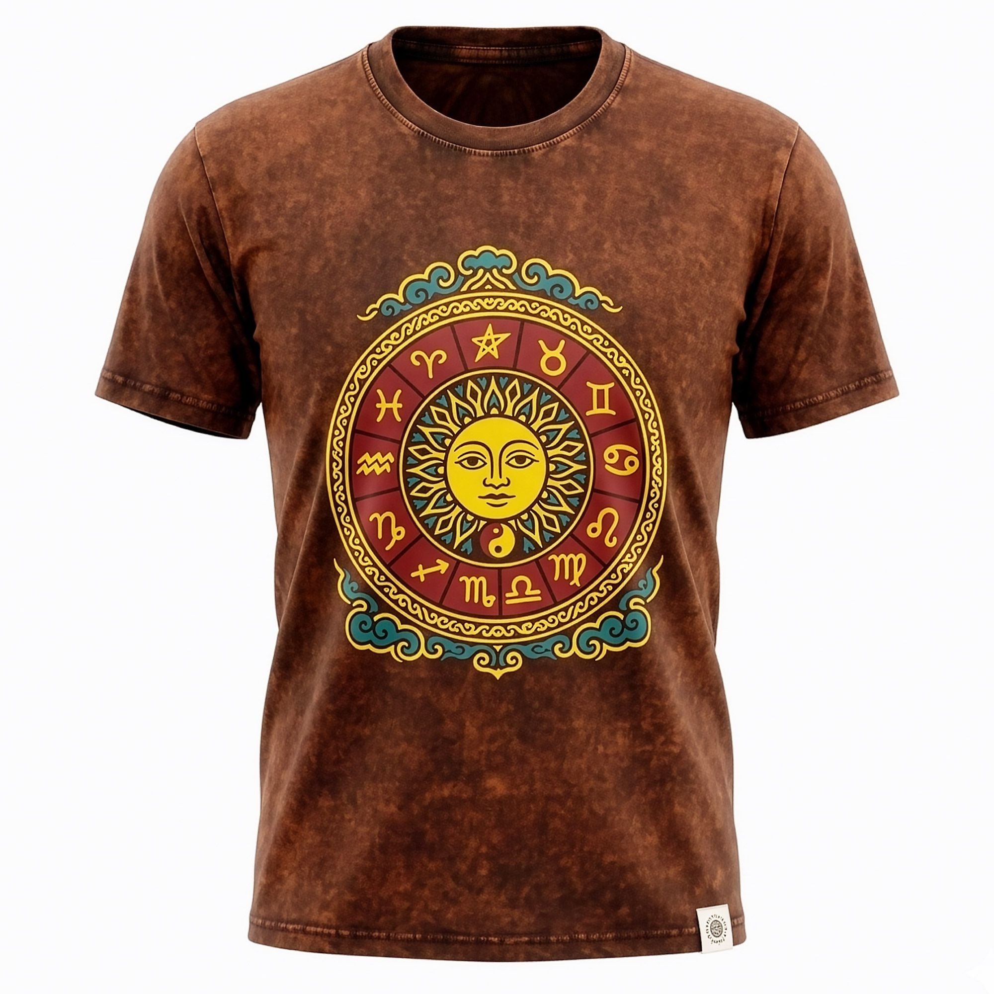 T-shirt Nomad Sari in cotone stonewashed - Sole e zodiaco - marrone - XL