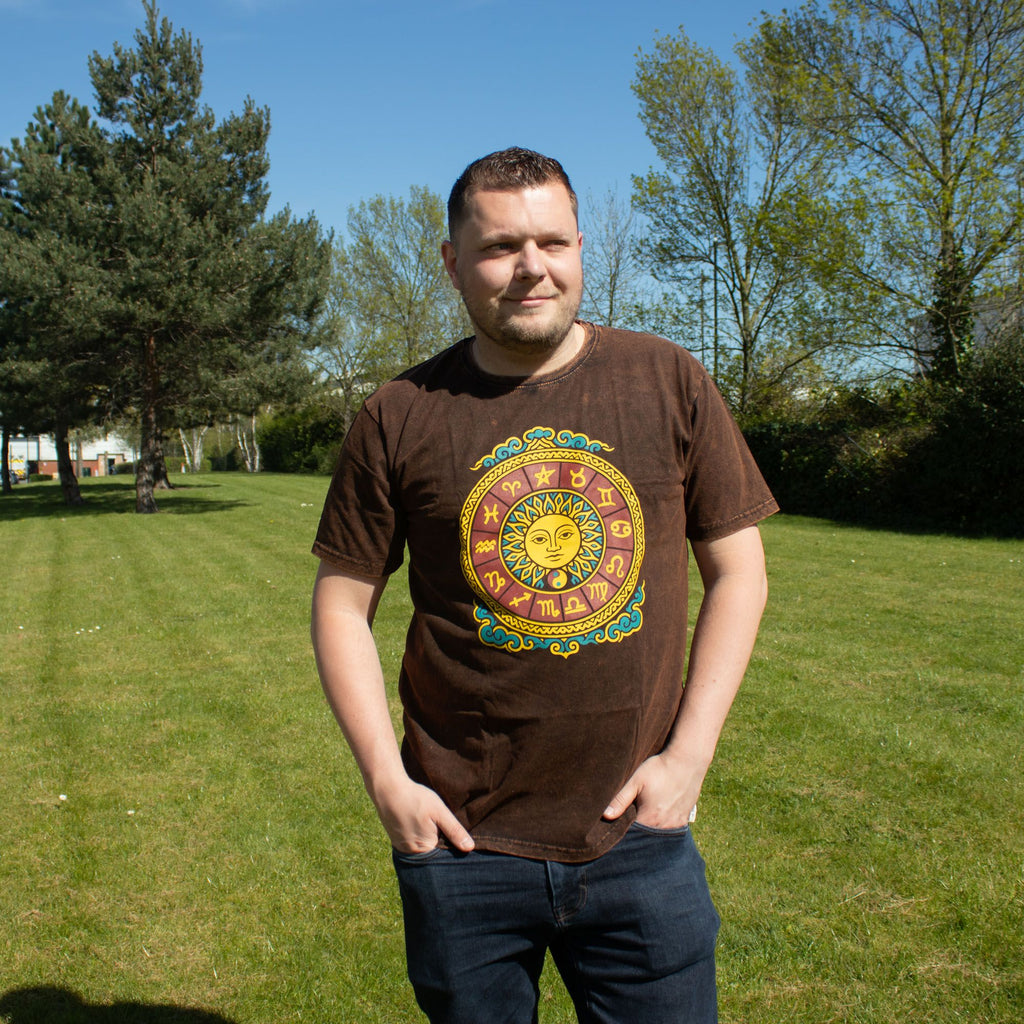 T-shirt Nomad Sari in cotone stonewashed - Sole e zodiaco - marrone - XL