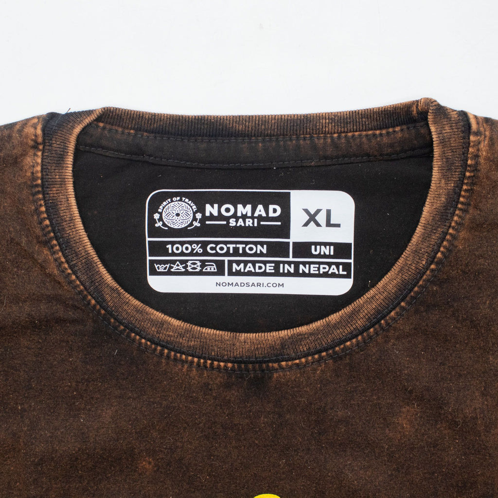T-shirt Nomad Sari in cotone stonewashed - Sole e zodiaco - marrone - XL