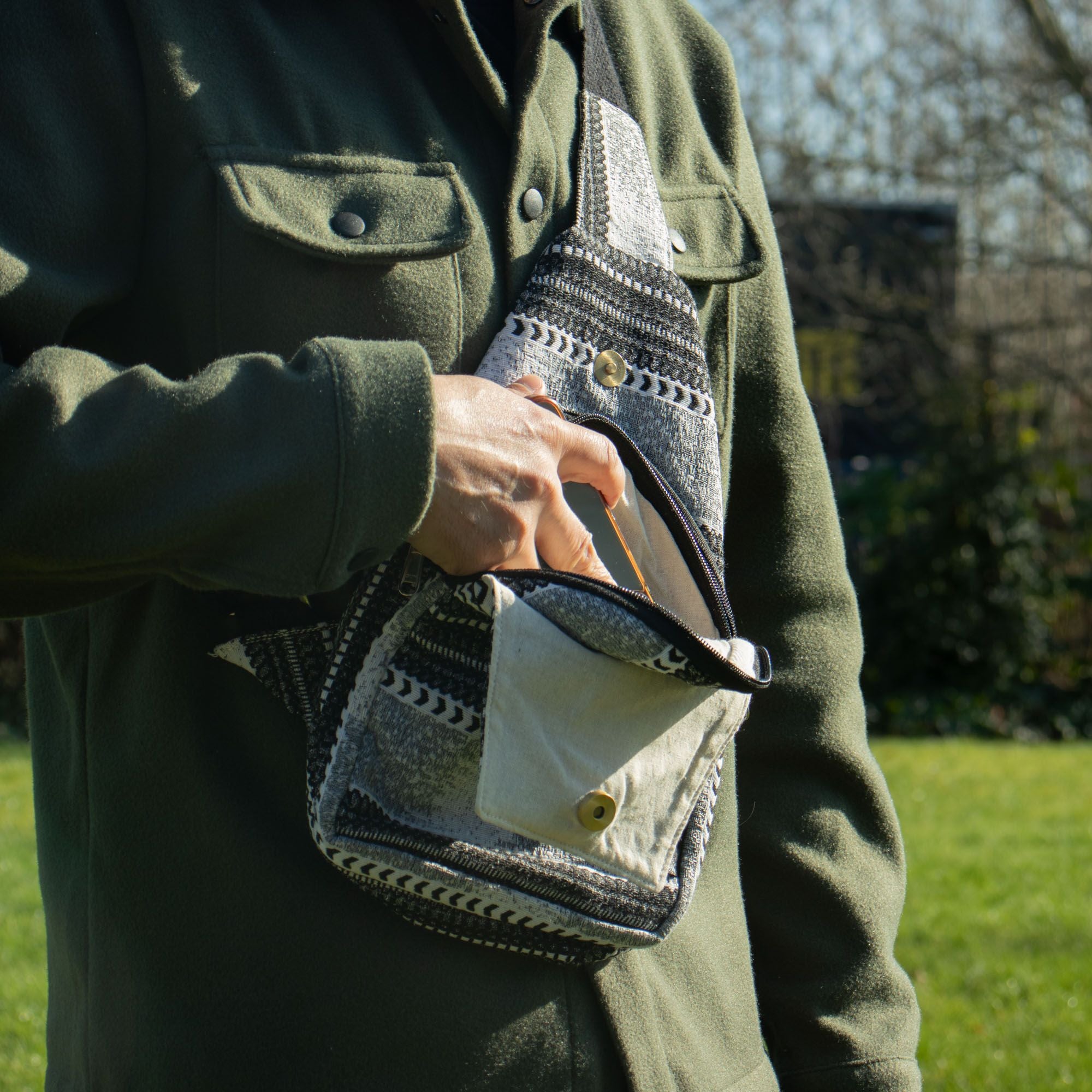 Jacquard-Naturtaschen - Urban Caravan - Umhängetasche