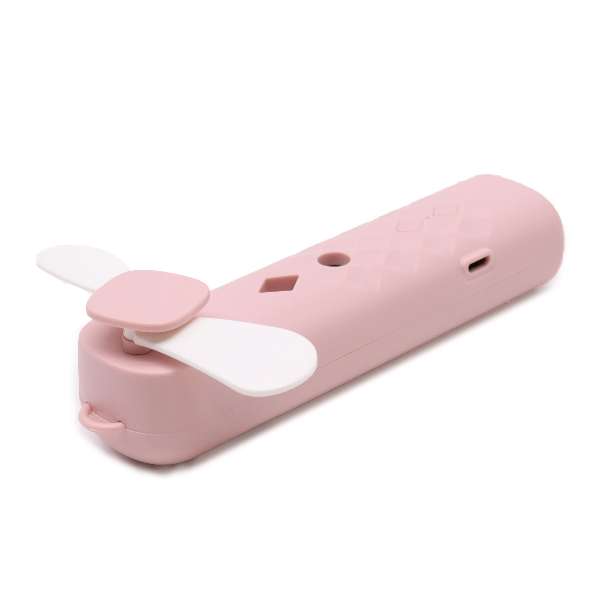 Ventilatore per il viso con nebulizzazione fine rosa e spray - ricaricabile tramite USB