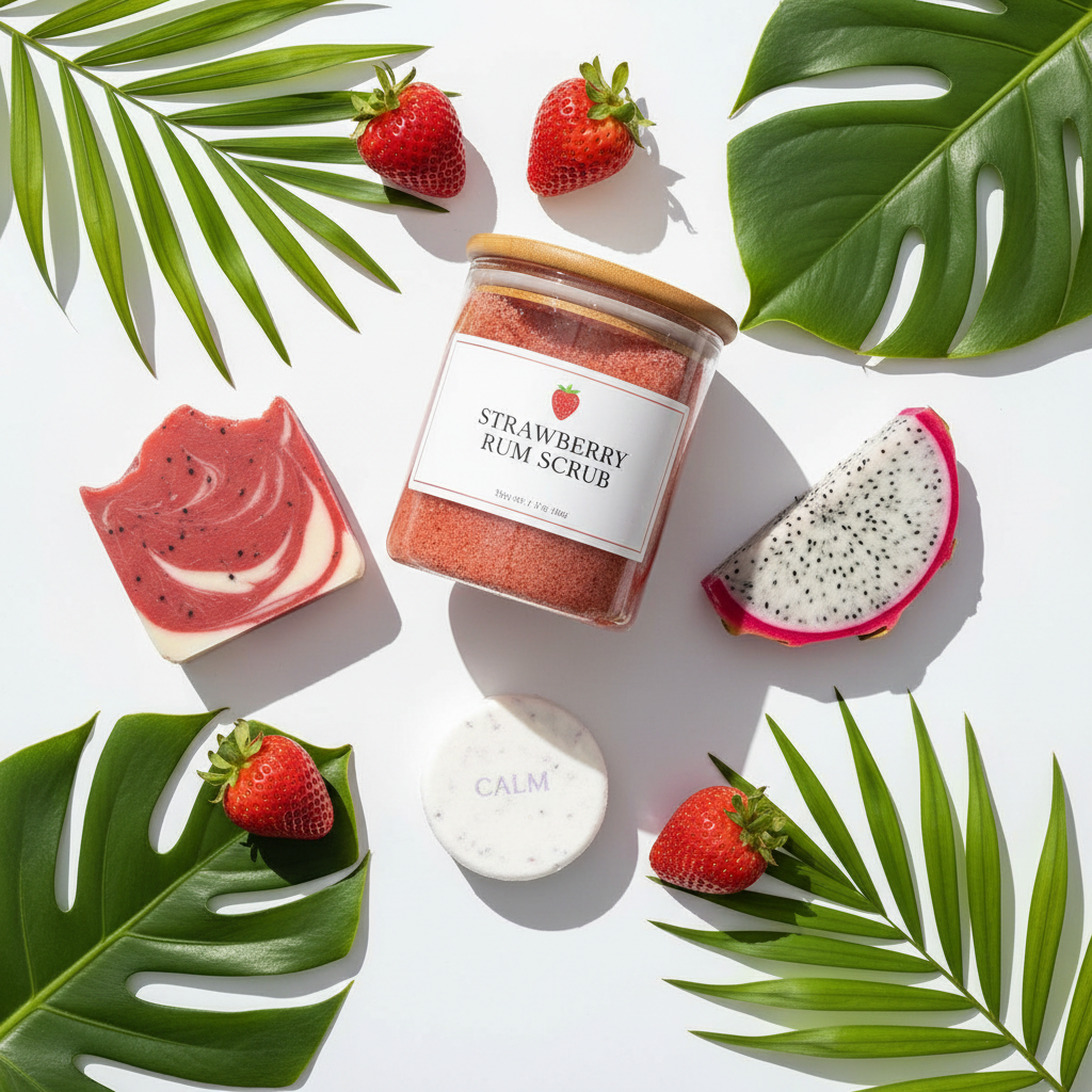 Box Corpo Tropicale - Scrub, Saponette e Shower Steamer